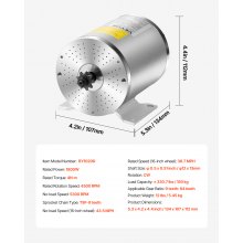 VEVOR 1800W Electric Brushless DC Motor Kit 48V 4500rpm with Upgraded Controller