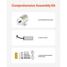 VEVOR 48V 2000W Electric Brushless DC Motor Kit with Upgraded Speed Controller