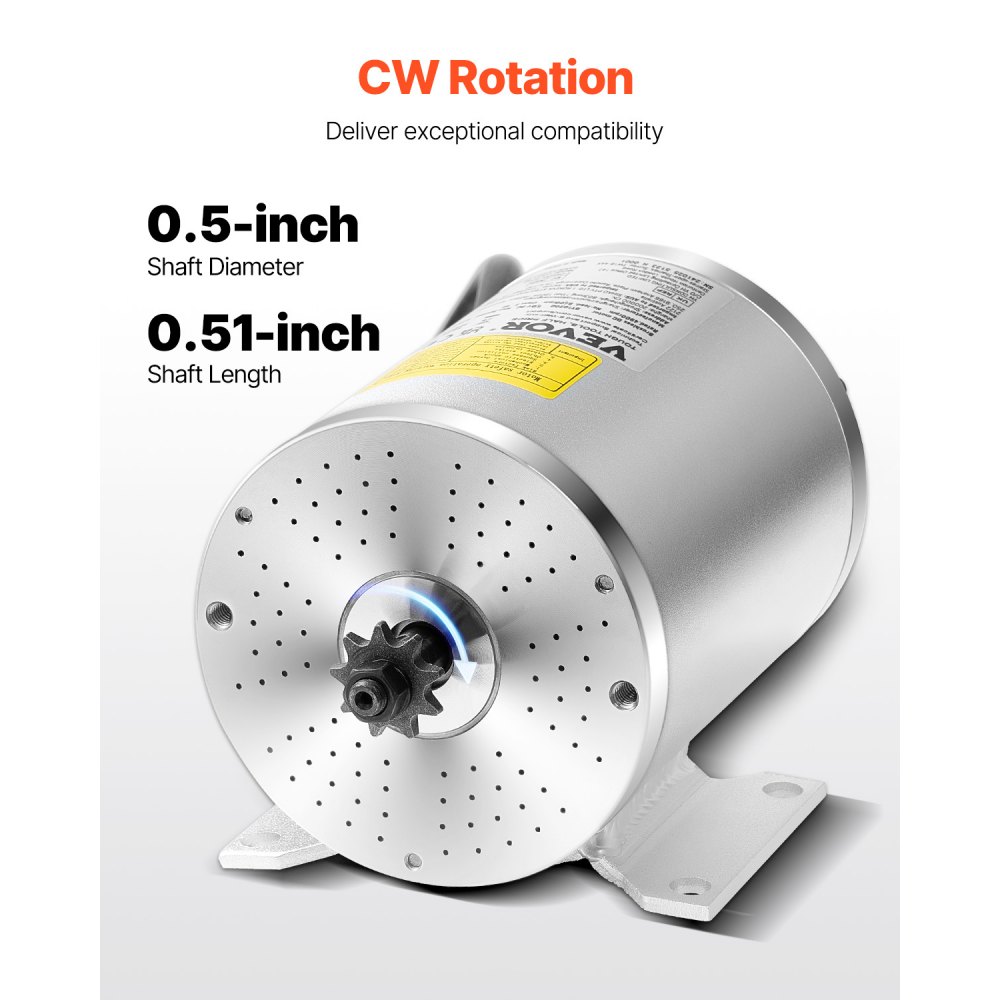 VEVOR 2000W Electric Brushless DC Motor Kit - 60V 4500rpm Motor with Upgraded Speed Controller for Go Karts E-Bike Motorcycle Scooter