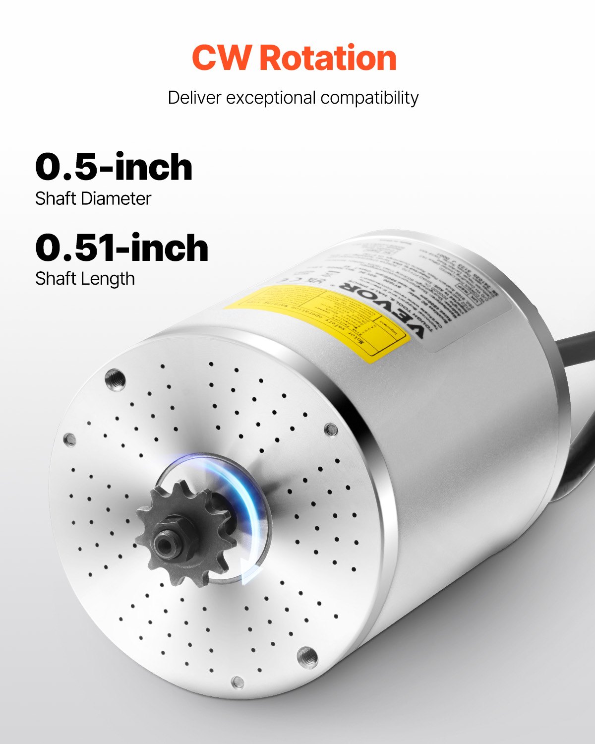 VEVOR 3000W Electric Brushless DC Motor, 60V 4800rpm Go Kart Electric Motor, Electric Dirt Bike Motor Engine for E-Bike Motorcycle Scooter DIY