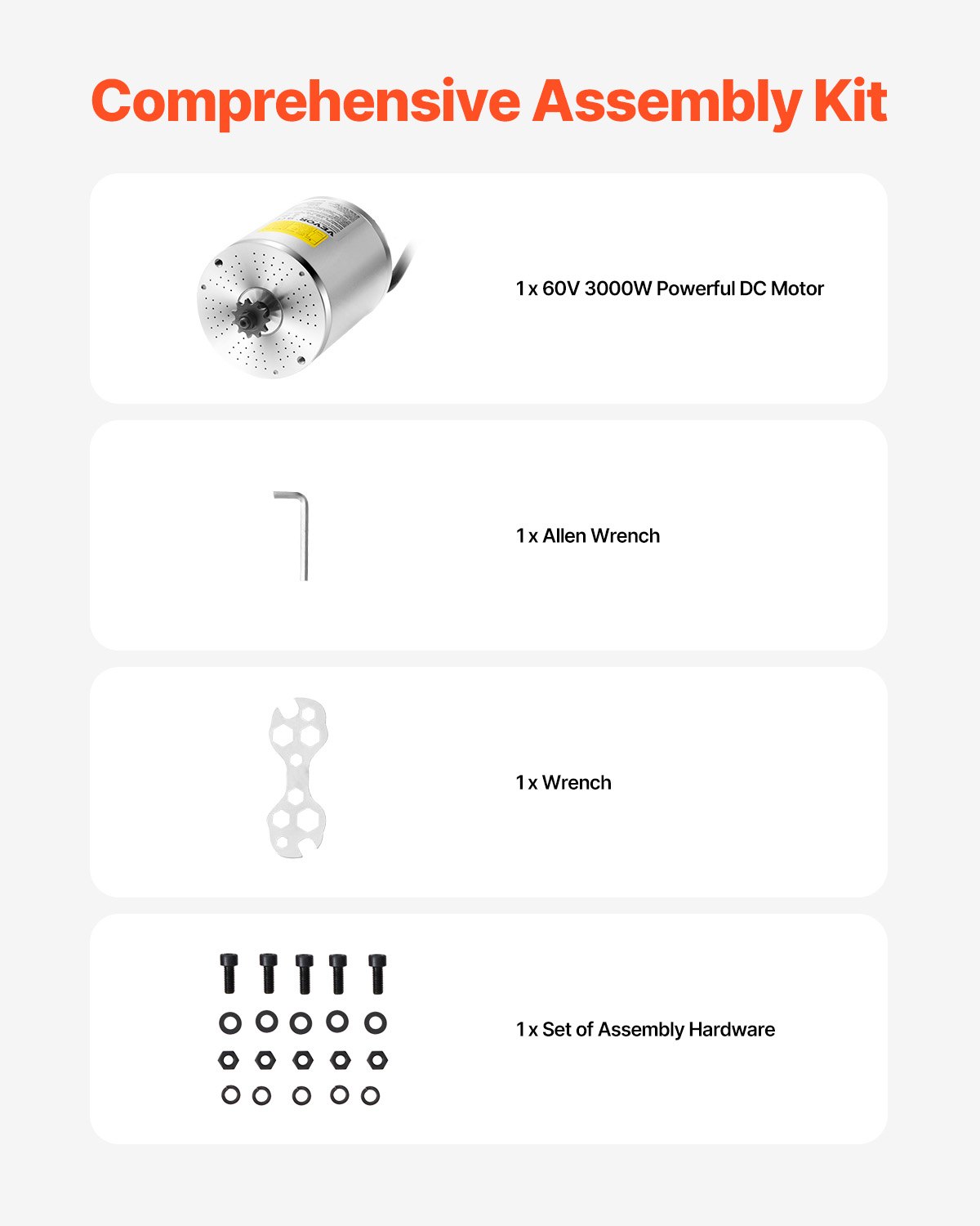 VEVOR 3000W Electric Brushless DC Motor, 60V 4800rpm Go Kart Electric Motor, Electric Dirt Bike Motor Engine for E-Bike Motorcycle Scooter DIY