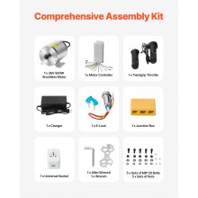 VEVOR 500W elektrisk børsteløst DC-motorsett 36V 3000rpm med oppgradert kontroller