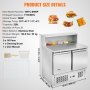 VEVOR Commercial Refrigerator Sandwich & Salad Prep Table, 220L Stainless Steel Refrigerated Food Prep Station with 5 Pans, Clean Brush, 2 Doors Direct Cool Refrigerator with Light for Restaurant