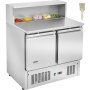 VEVOR Commercial Refrigerator 220L Sandwich Salad Prep Table 2 Doors w/ 5 Pans