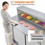 VEVOR Commercial Refrigerator Sandwich & Salad Prep Table, 337L Stainless Steel Refrigerated Food Prep Station with 5 Pans, Clean Brush, 3 Doors Direct Cool Refrigerator with Light for Restaurant