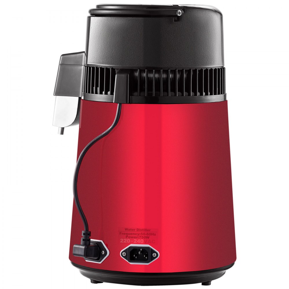 VEVOR Home Water Distiller Distilled Water Maker 4L with Dual Temp Display Red