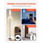 VEVOR Floor Lamp Stepless Dimmable Colors Living Room Lamp with Remote Control