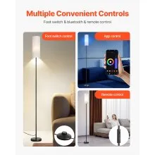 VEVOR Floor Lamp Stepless Dimmable Colors Living Room Lamp with Remote Control