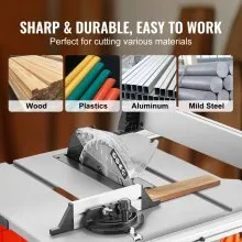 VEVOR 25.4 cm Table Saw Electric Cutting Machine 4400RPM 63.5 cm Rip Capacity Woodwork