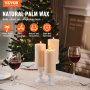 VEVOR 3 Pack Unscented Pillar Candles 65 Hours Long Burning Christmas White