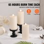 VEVOR 3 Pack Unscented Pillar Candles 65 Hours Long Burning Christmas White