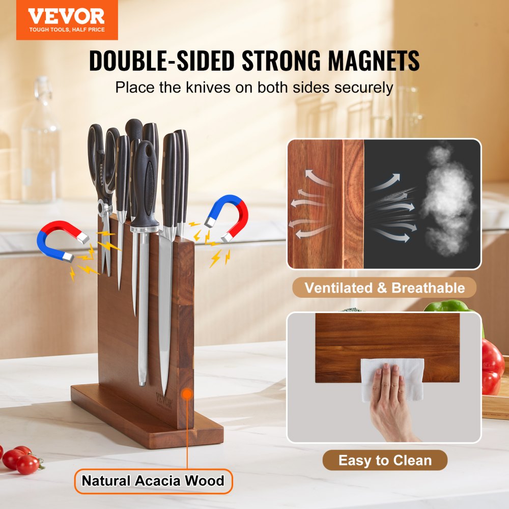 VEVOR Magnetic Knife Holder 10-Knife with Enhanced Strong Magnet