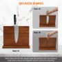 Bloc magnetic pentru cuțite VEVOR, suport pentru cuțite de bucătărie de 12 inchi, suport magnetic pentru cuțite cu două fețe, suport multifuncțional pentru cuțite din lemn de salcâm, organizator de afișare pentru tacâmuri pentru cuțite, ustensile, unelte