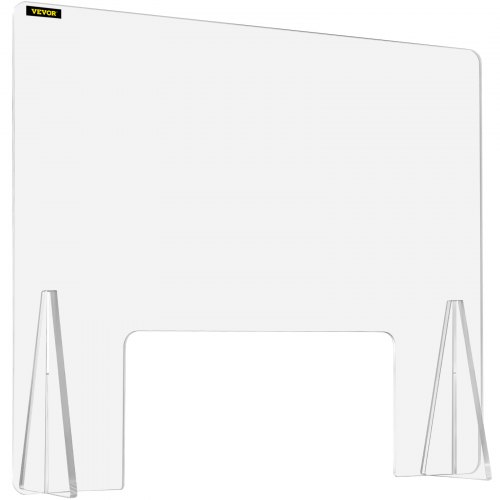 VEVOR Sneeze Guard for Counter 24"x33.5" Acrylic Shield for Desk 0.2" Thick Acrylic Board Acrylic Shield for Counter w/ Transaction Window Acrylic Sneeze Guard for Cashier Counters, Banks, Restaurants
