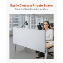 VEVOR Desk Privacy Panel 60" x 24" Clamp-on Office Cubicle Divider Partition