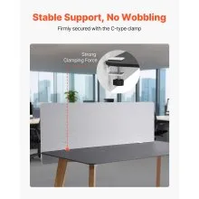 VEVOR Desk Privacy Panel 60" x 24" Clamp-on Office Cubicle Divider Partition