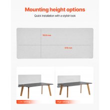 VEVOR Desk Privacy Panel 60" x 24" Clamp-on Office Cubicle Divider Partition