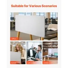 VEVOR Desk Privacy Panel 60" x 24" Clamp-on Office Cubicle Divider Partition