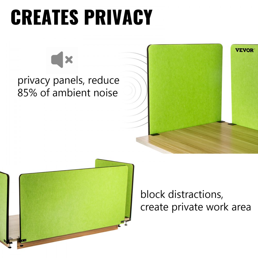 Vevor Desk Divider Desk Privacy Panel 48'' 3 Panels Privacy Acoustic Panel Green