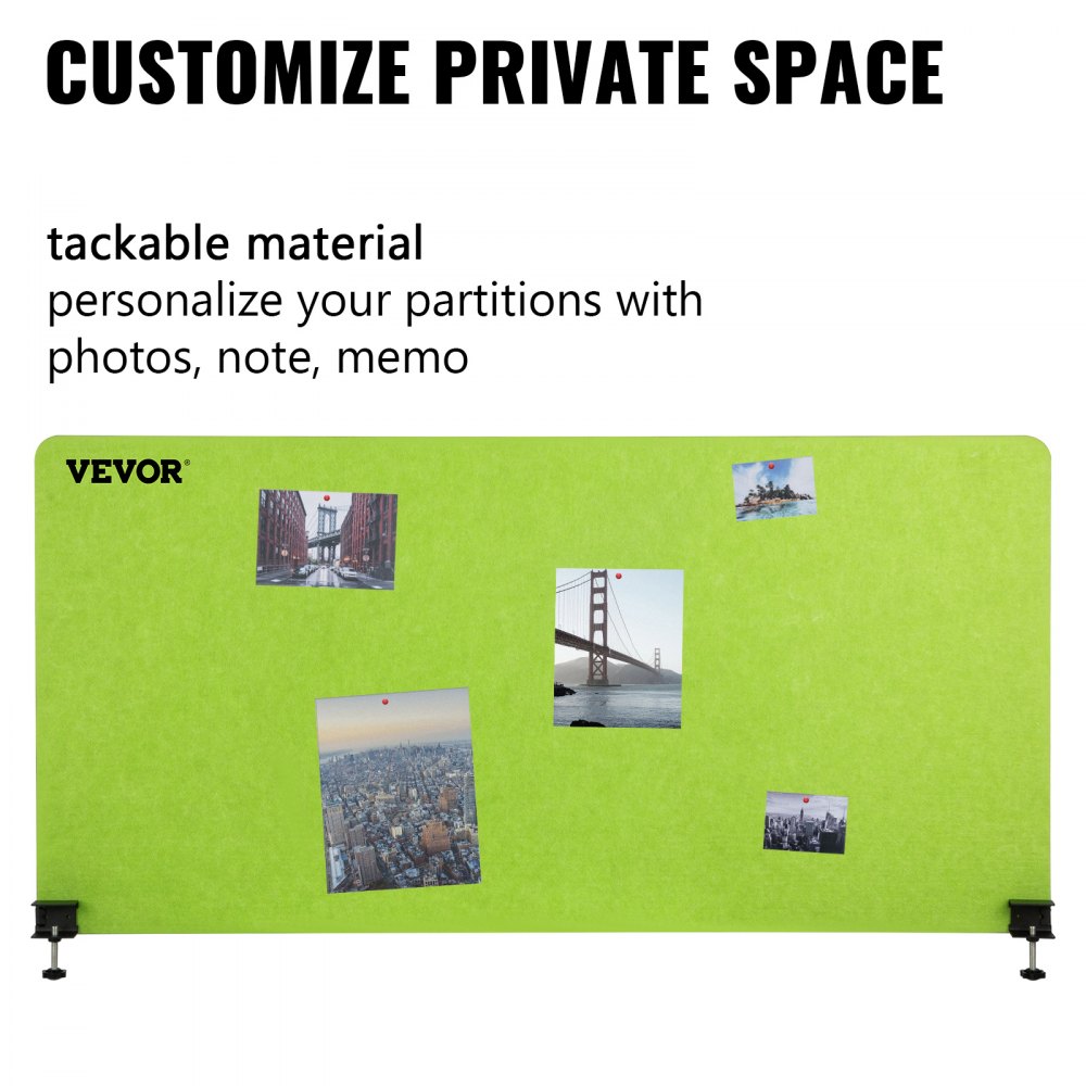 Vevor Desk Divider Desk Privacy Panel 48'' 3 Panels Privacy Acoustic Panel Green