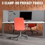 Vevor Desk Divider Desk Privacy Panel 48'' 3 Panels Desktop Partition Light Gray