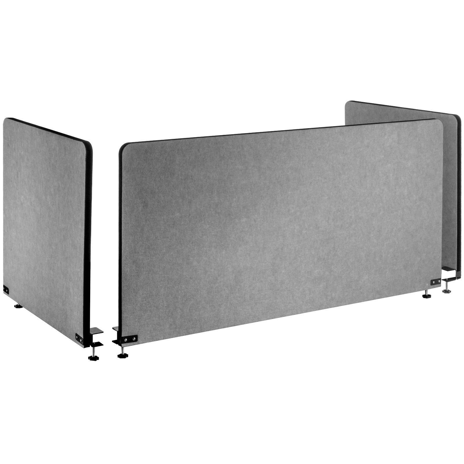 Vevor Desk Divider Desk Privacy Panel 48'' 3 Panels Desktop Partition Light Gray