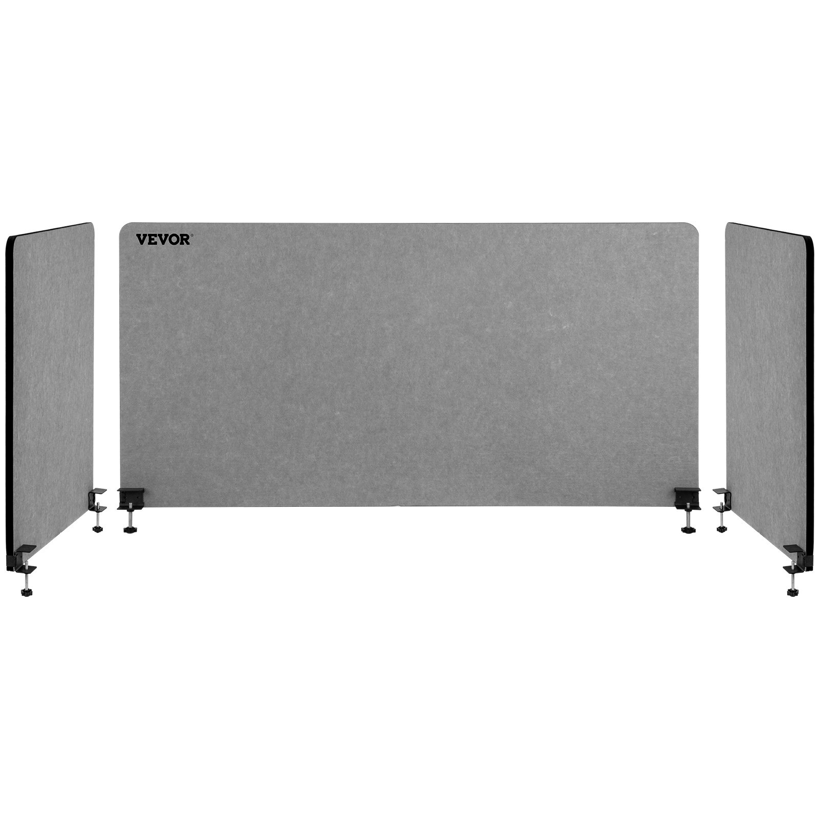 Vevor Desk Divider Desk Privacy Panel 48'' 3 Panels Desktop Partition Light Gray