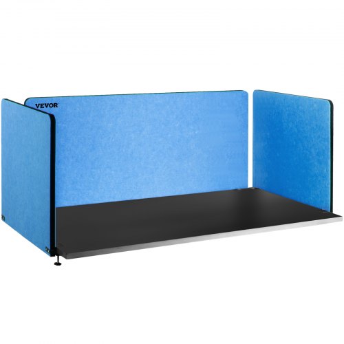 Vevor Desk Divider Desk Privacy Panel 48'' 3 Panels Desktop Partition Steel Blue