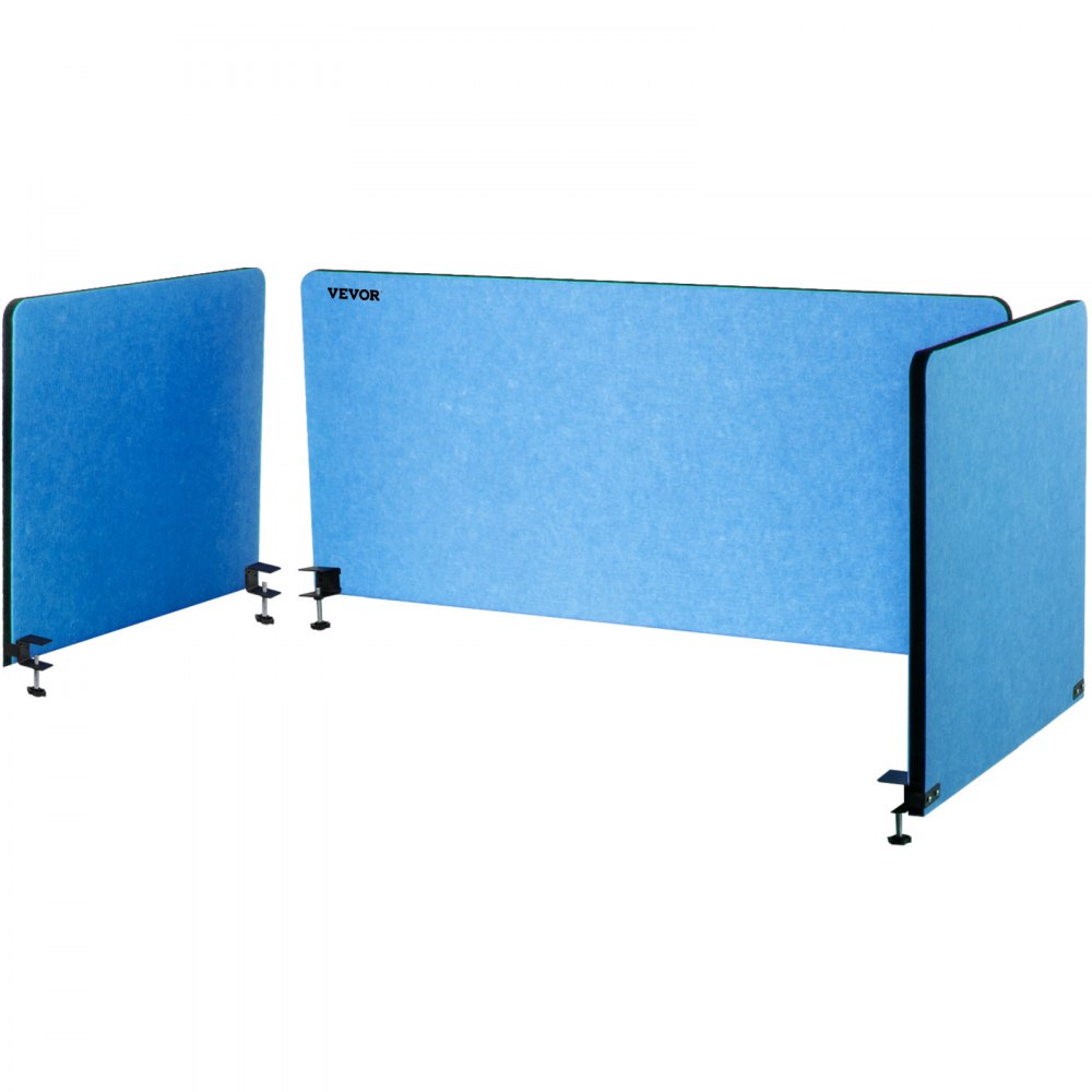 Vevor Desk Divider Desk Privacy Panel 48'' 3 Panels Desktop Partition Steel Blue