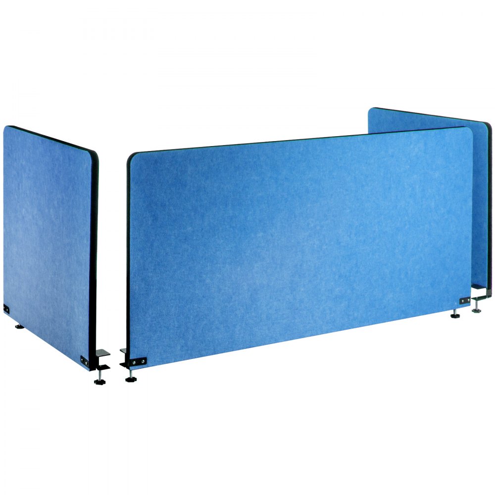 Vevor Desk Divider Desk Privacy Panel 48'' 3 Panels Desktop Partition Steel Blue