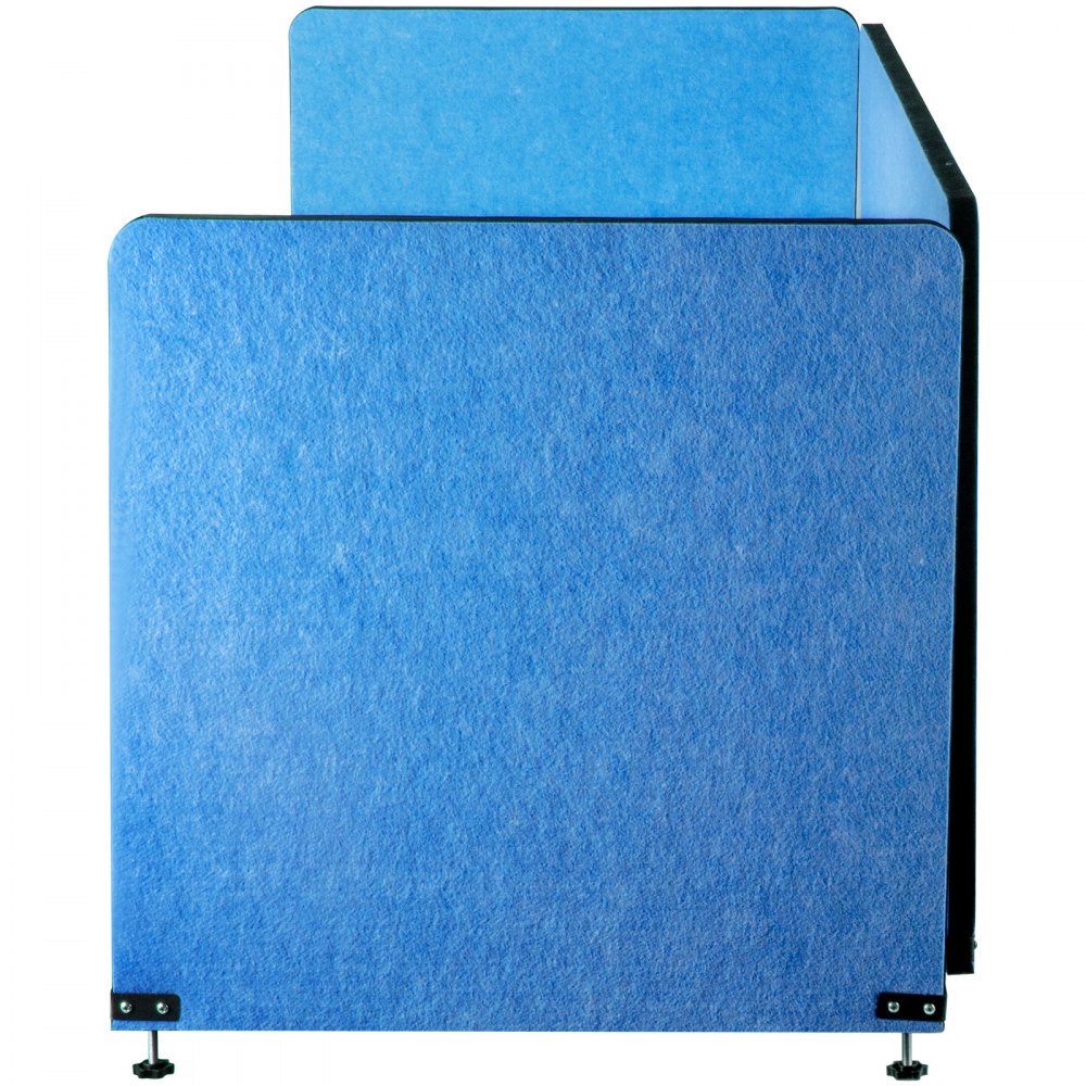 Vevor Desk Divider Desk Privacy Panel 48'' 3 Panels Desktop Partition Steel Blue