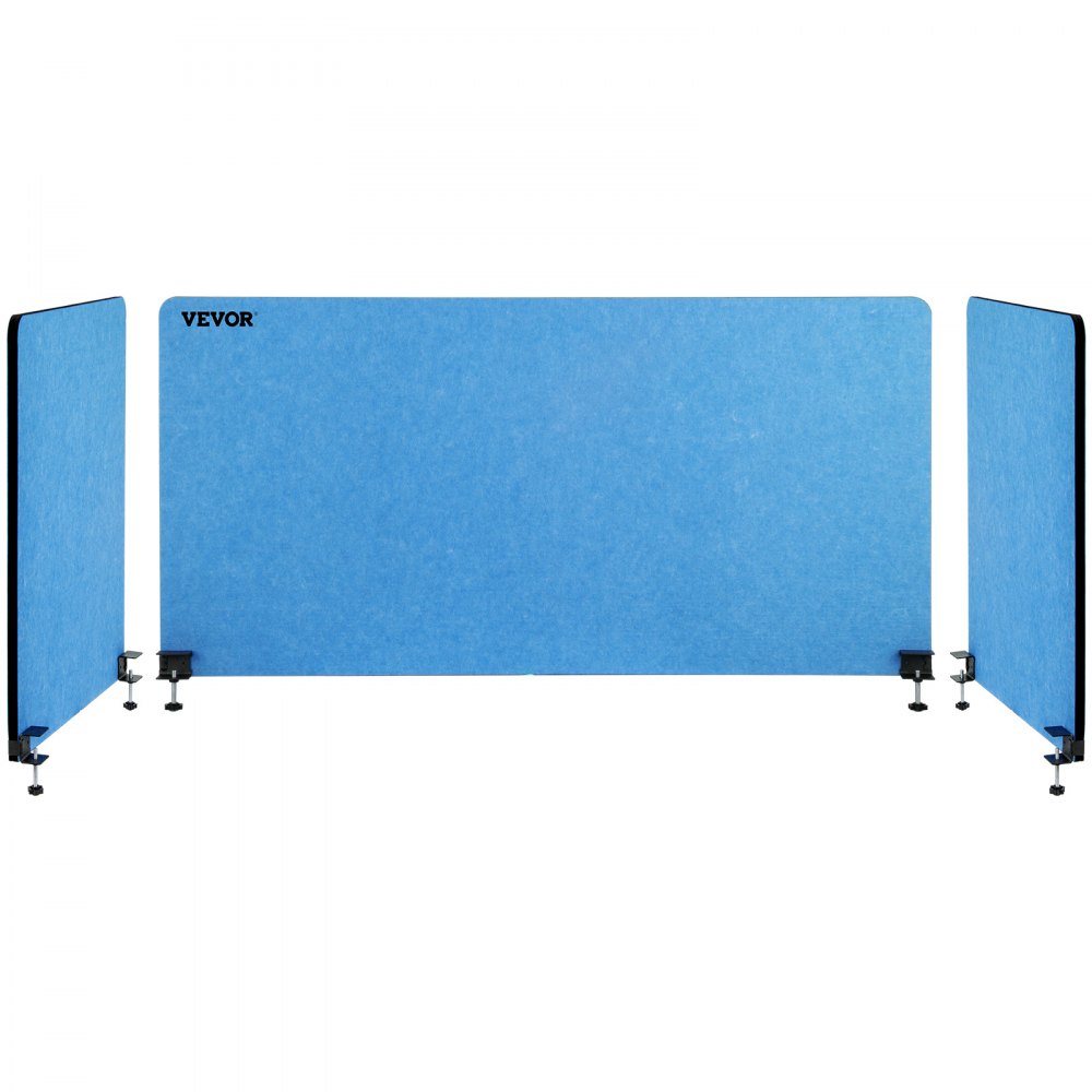 Vevor Desk Divider Desk Privacy Panel 48'' 3 Panels Desktop Partition Steel Blue