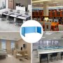 Vevor Desk Divider Desk Privacy Panel 48'' 3 Panels Desktop Partition Steel Blue