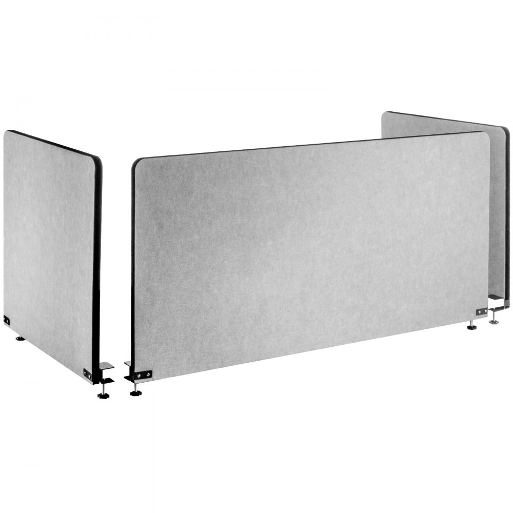 Vevor Desk Divider Desk Privacy Panel 48’’3 Panels Desktop Partition Cool Gray