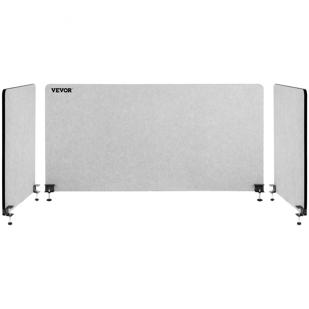 Vevor Desk Divider Desk Privacy Panel 48’’3 Panels Desktop Partition Cool Gray