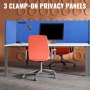 Vevor Desk Divider Desk Privacy Panel 48'' 3 Panels Desk Partition Gravel Blue