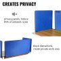 Vevor Desk Divider Desk Privacy Panel 48'' 3 Panels Desk Partition Gravel Blue