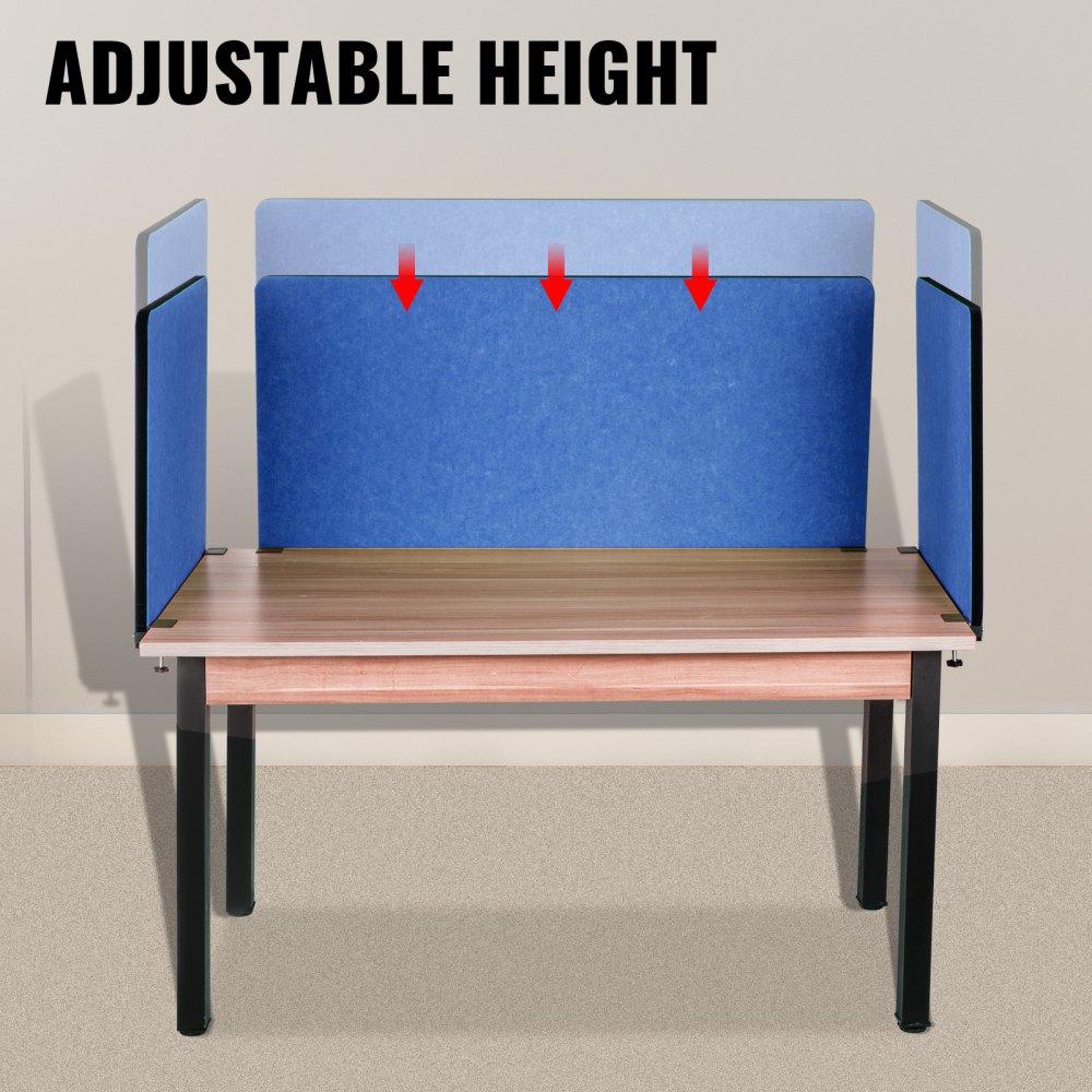 Vevor Desk Divider Desk Panel de privacidad 48'' 3 Paneles Partición de escritorio Azul marino