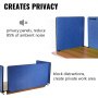 Vevor Desk Divider Desk Privacy Panel 48'' 3 Panels Desktop Partition Navy Blue