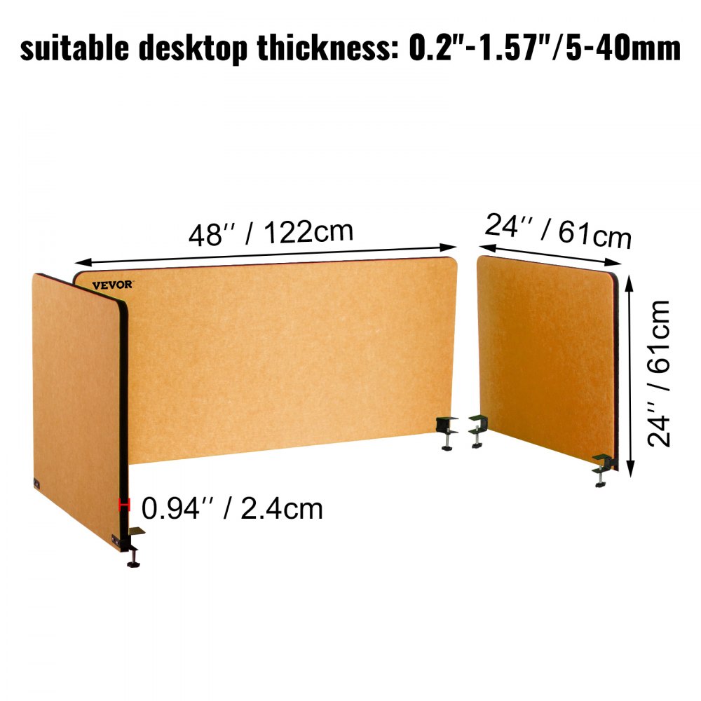 VEVOR Desk Divider 48'' Desk Shield Office Desktop Partition Privacy Screen