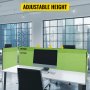 VEVOR Desk Divider 60''X 24''(1) 24''X 24''(2) Desk Privacy Panel Flexible Mounted Desk Panels Reduce Noise and Visual Distractions for Office Classroom Studying Room (Green)