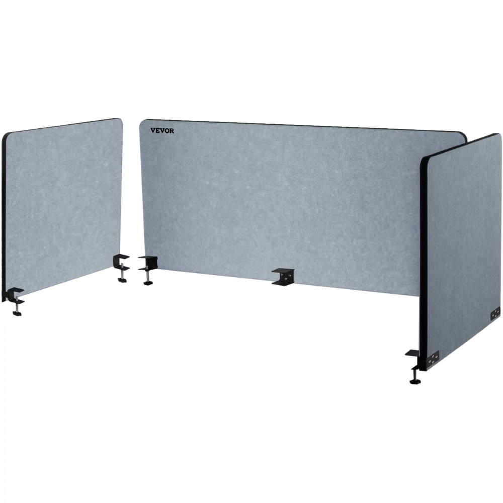 VEVOR Desk Divider, 60'', Sound Absorbing, Visual Privacy and Noise Reduction, 3 Panels Privacy Acoustic Panel for Home Office Classroom, Light Gray