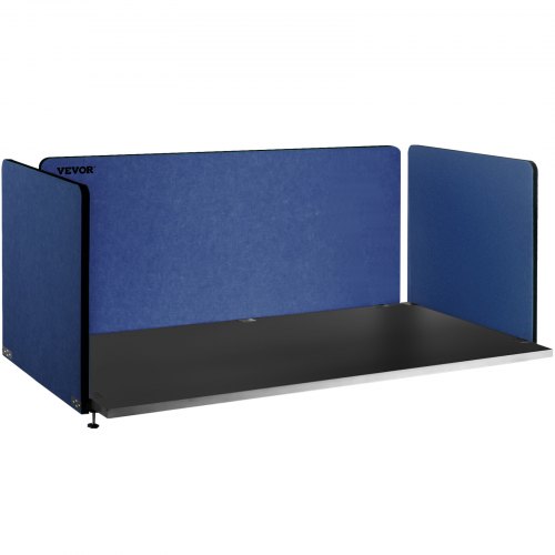 VEVOR Desk Divider, 60'', Sound Absorbing, Visual Privacy and Noise Reduction, 3 Panels Privacy Acoustic Panel for Home Office Classroom, Navy Blue