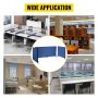 VEVOR Desk Divider 60'' Desk Privacy Panel, 3 Panels Privacy Acoustic Panel, Sound Absorbing Acoustic Privacy Panel, Reduce Noise and Visual Distractions, Lightweight Clamp-on Divider Steel Blue