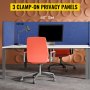 VEVOR Desk Divider, 60'', Sound Absorbing, Visual Privacy and Noise Reduction, 3 Panels Privacy Acoustic Panel for Home Office Classroom, Navy Blue