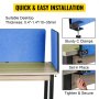 VEVOR Desk Divider 60'' Desk Privacy Panel, 3 Panels Privacy Acoustic Panel, Sound Absorbing Acoustic Privacy Panel, Reduce Noise and Visual Distractions, Lightweight Clamp-on Divider Navy Blue