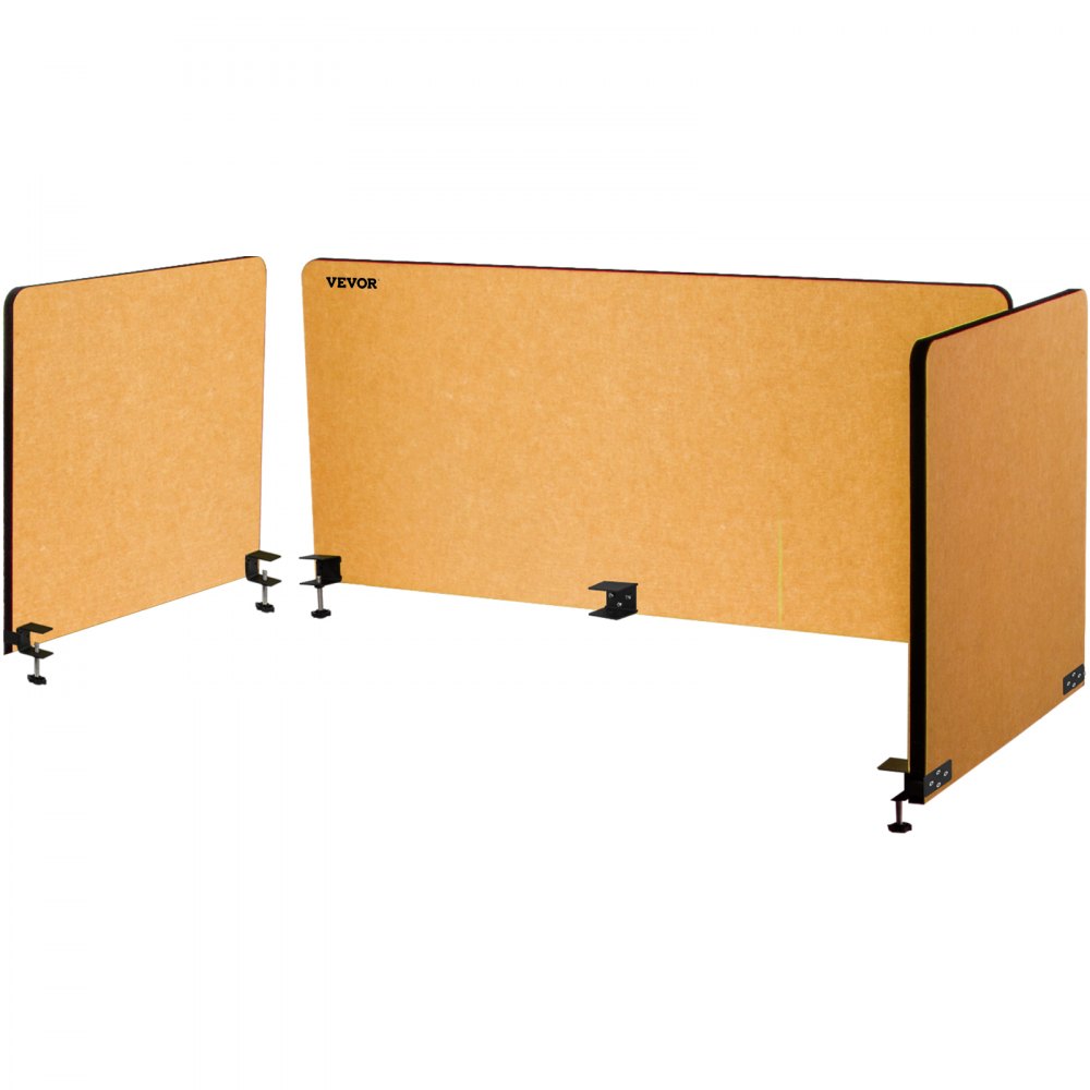 VEVOR Desk Divider, 60'', Sound Absorbing, Visual Privacy and Noise Reduction, 3 Panels Privacy Acoustic Panel for Home Office Classroom, Yellow