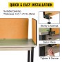 VEVOR Desk Divider 60'' Desk Privacy Panel, 3 Panels Privacy Acoustic Panel, Sound Absorbing Acoustic Privacy Panel, Reduce Noise and Visual Distractions, Lightweight Clamp-on Divider Yellow