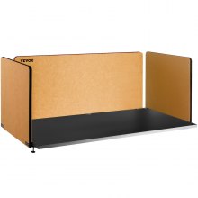 VEVOR Desk Divider 60'' Desk Privacy Panel, 3 Panel Privacy Akustický panel, Zvuk pohlcující akustický Privacy Panel, Snížení hluku a vizuálních rušivých vlivů, Lehká upínací přepážka žlutá