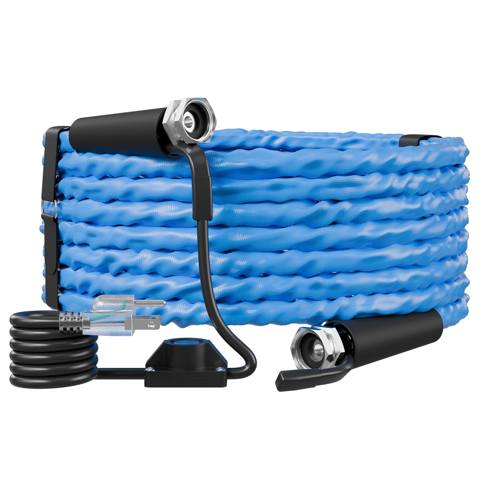 VEVOR 50FT Heated Water Hose for RV Antifreeze to -45°F Drinking Water Hose, 5/8" ID, Corrugated Surface, Built-in Thermostat, Freeze & Leak-Proof, Lead and BPA Free, Fast Heating for RV Camping